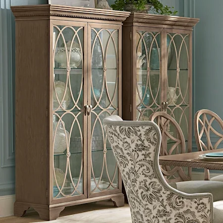 Melinda China Cabinet with Ornate Tracery and Display Lighting